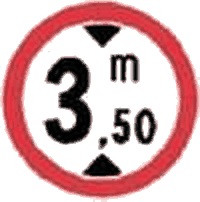 Accesul interzis vehiculelor cu înălțimea mai mare de ... m