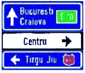Presemnalizarea direcțiilor indicate