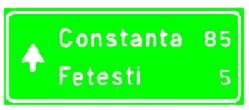 Confirmarea direcției de mers pe autostradă spre localități mai importante și distanțele până la acestea