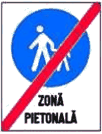 Sfârșitul zonei pietonale