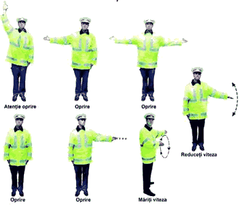 Semnalele polițistului rutier